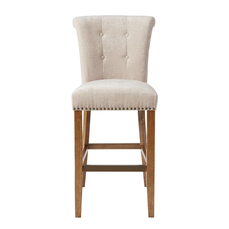 Bar Stool With Bronze Nail Heads - Cream