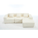 L - Shape Modern Minimalist Modular Sectional Sofa, Upholstered Cloud Couch With Deep Seats