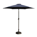 8.8' Outdoor Aluminum Patio Umbrella, Market Umbrella With 33 Pounds Round Resin Umbrella Base Lift