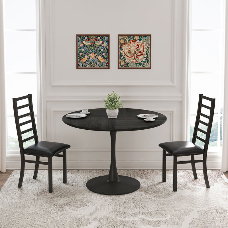 Metal Dining Chairs With Steel Legg, High Back Armless Design