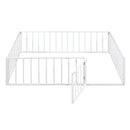 Metal Floor Bed Frame With Fence And Door