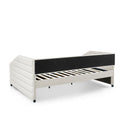 Elegant Daybed With Trundle Upholstered Tufted Sofa Bed