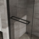 Matte Black Double Sliding Glass Shower Door With Aluminum Frame And SGCC Clear Tempered Glass - Black