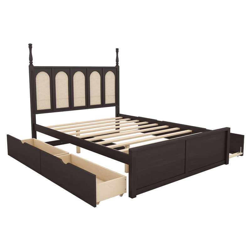 Platform Bed With With 2 Big Drawers With Trundle
