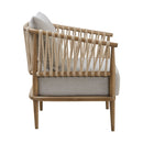 Arm Chair With Open Weave Jute Twine Rope Design - Natural