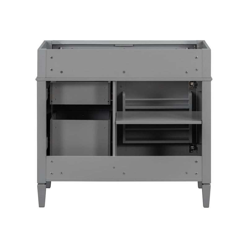 Bathroom Vanity Without Top Sink, Modern Bathroom Storage Cabinet With 2 Drawers And A Tip-Out Drawer