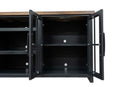 Essex - TV Stand Console For TVs Up To 100" - Black, Whiskey