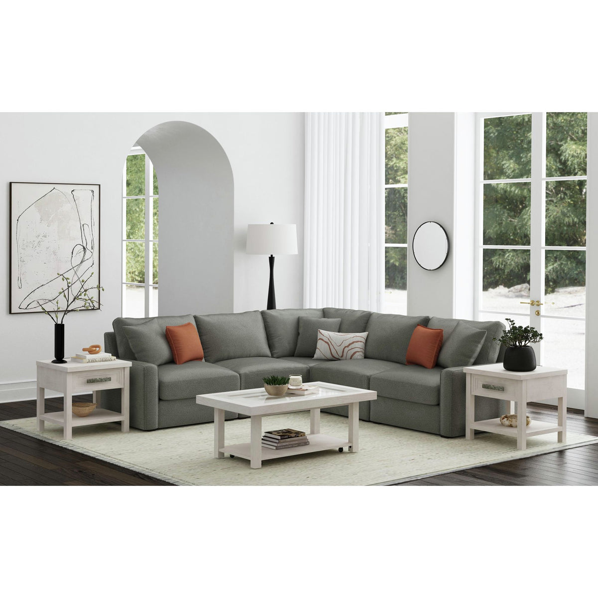 Avalanche Occasional Table Set in White by Elements International, view 10