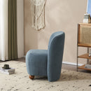 Modern Low Back Accent Upholstered Armless Living Room Chairs, Round Feet