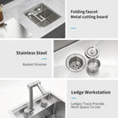 Modern Undermount Bar Sink With Folding Faucet