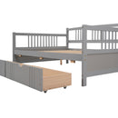 Full Size Daybed Wood Bed with Two Drawers,Gray(OLD  SKU:LP000058AAE)