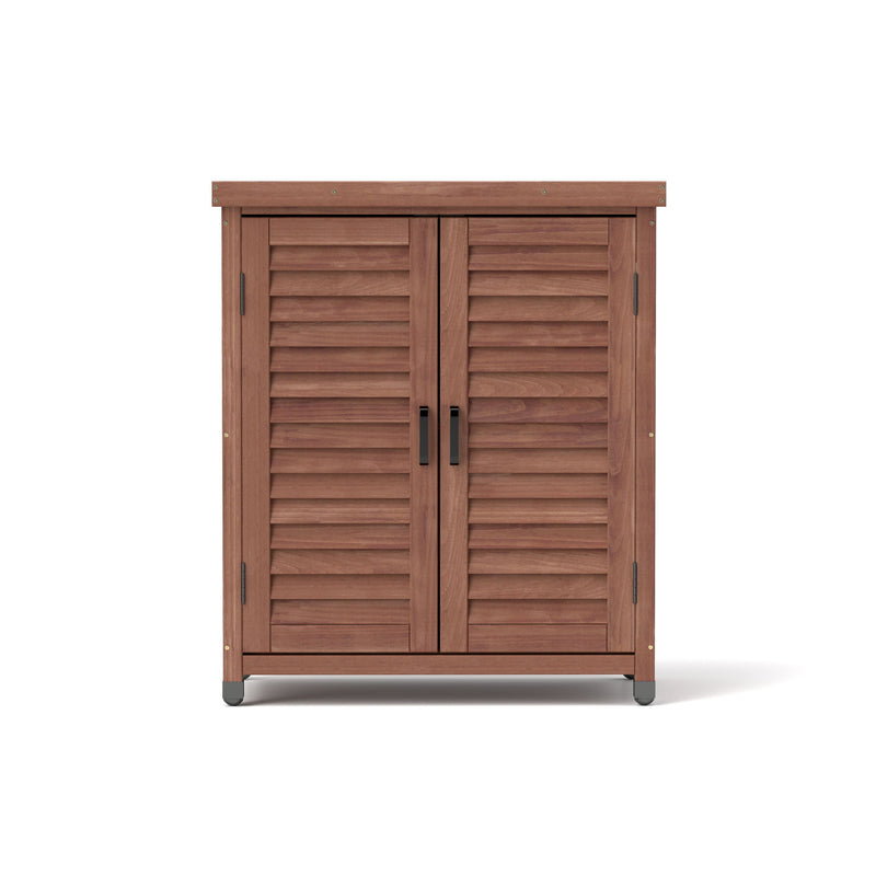 Potting Bench With Storage Cabinet And Metal Table Top For Outdoor
