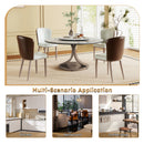Modern Round Dining Table With 360° Rotating Lazy Susan Scratch & Chairs