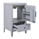 20" Bathroom Vanity With Sink, Bathroom Cabinet With A Door, Door Shelf Storage And Adiustable Foot Pads, A Drawer - Gray