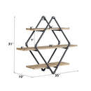 Brantley - 31" Wall Rack With 3 Shelves - Oak & Sandy Black