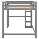 Full Size Loft Bed with Built-in Desk and Shelves,Gray