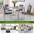 Dining Table Set, Table With A Rectangular Table And Upholstered Chairs