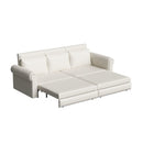 3 In 1 Convertible Sleeper Sofa With Nailhead Trim & Rolled Arm