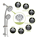 Multi Function Dual Shower Head Shower System With 4.7" Rain Showerhead, 7 Function Hand Shower, Adjustable Slide Bar
