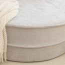 Modern Oversized Round Barrel Accent Chair With Ottoman