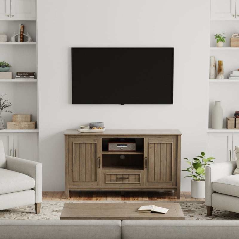 Lev - TV Media Stand - Smoky Brown