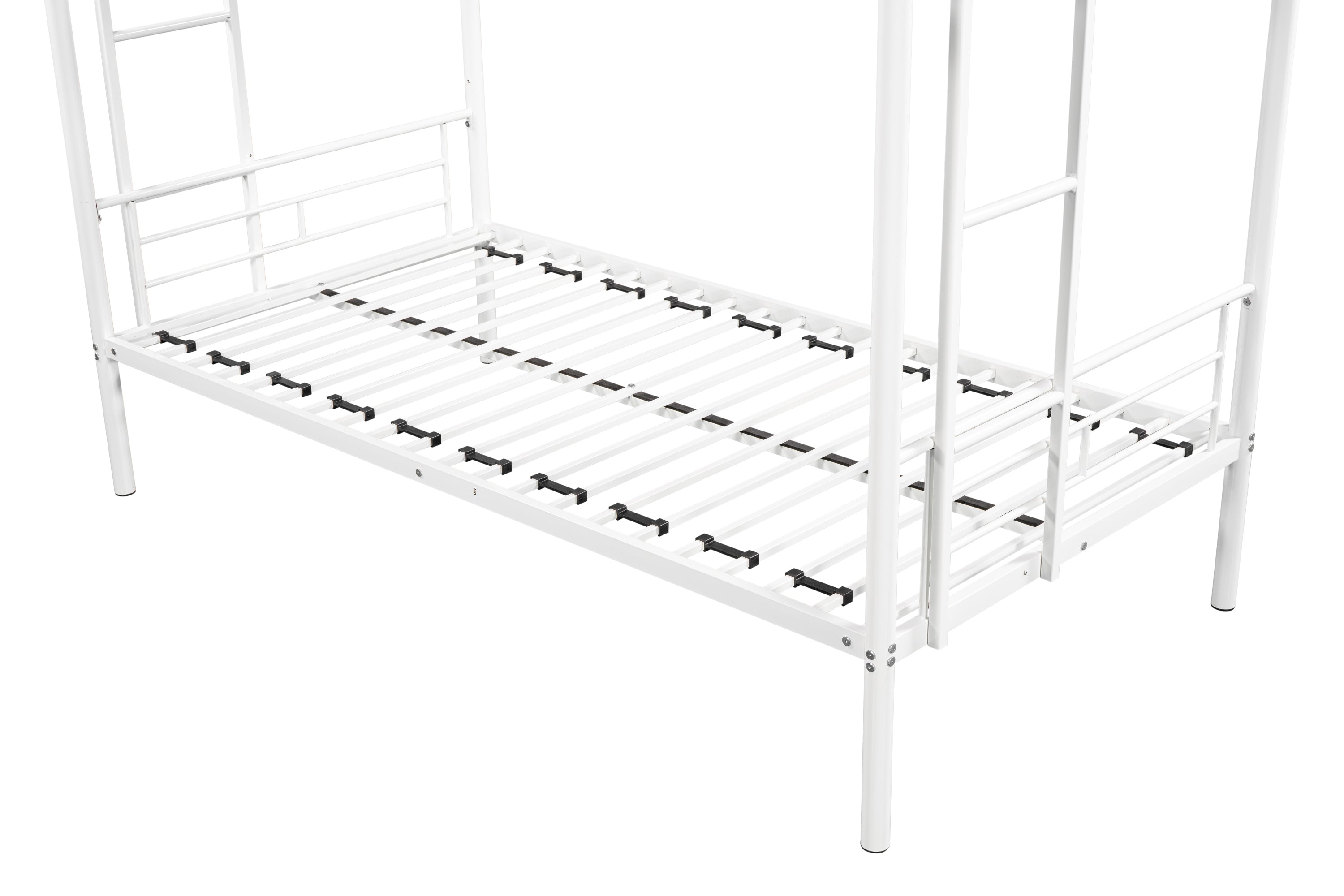 Metal Twin over Twin Bunk Bed/ Heavy-duty Sturdy Metal/ Noise Reduced Design/ Safety Guardrail/ 2 Side Ladders/ CPC Certified/ No Box Spring Needed