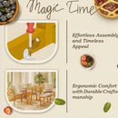 Farmhouse Solid Wood Dining Nook Set For 6, Space Saving High Top Corner Table With Bench & Chairs - Natural / White