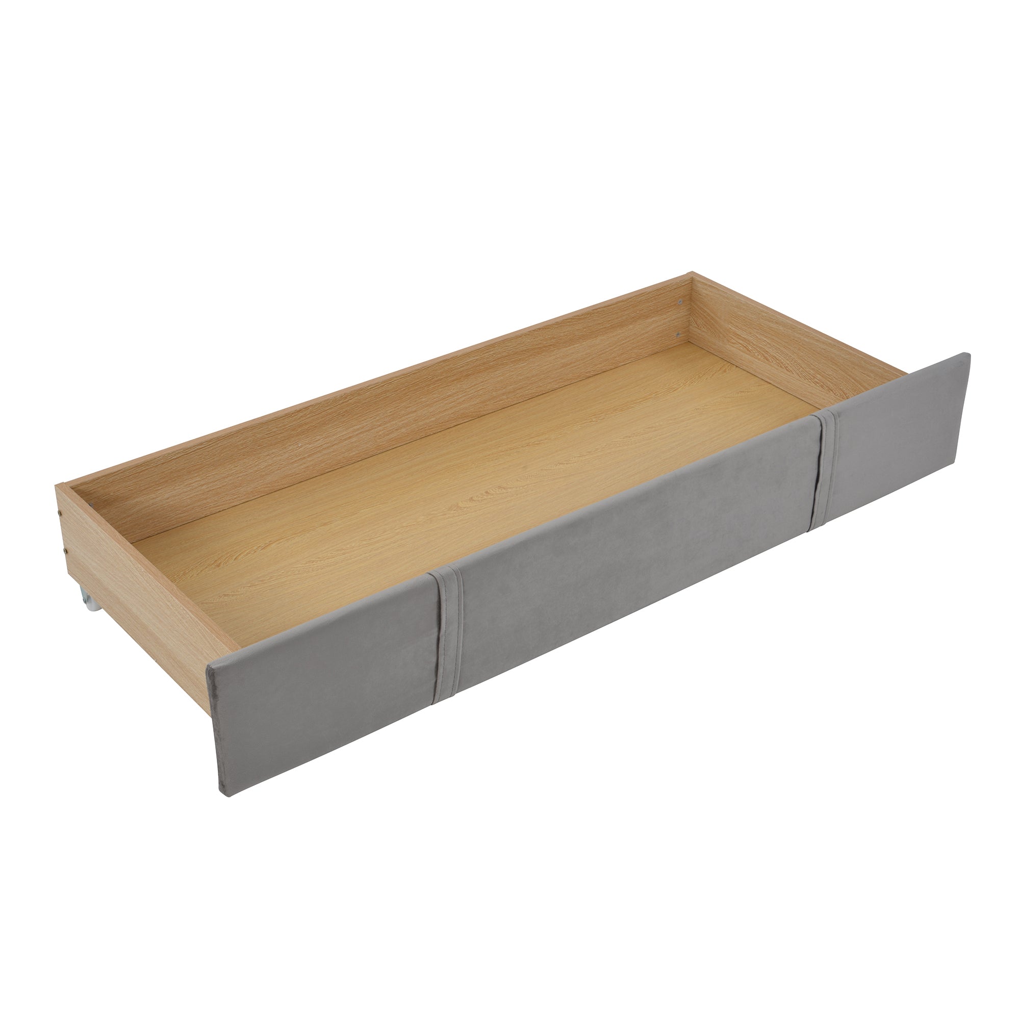 Queen Size Storage Bed Velvet Upholstered Platform Bed with a Big Drawer - Gray - Atlantic Fine Furniture Melbourne FL