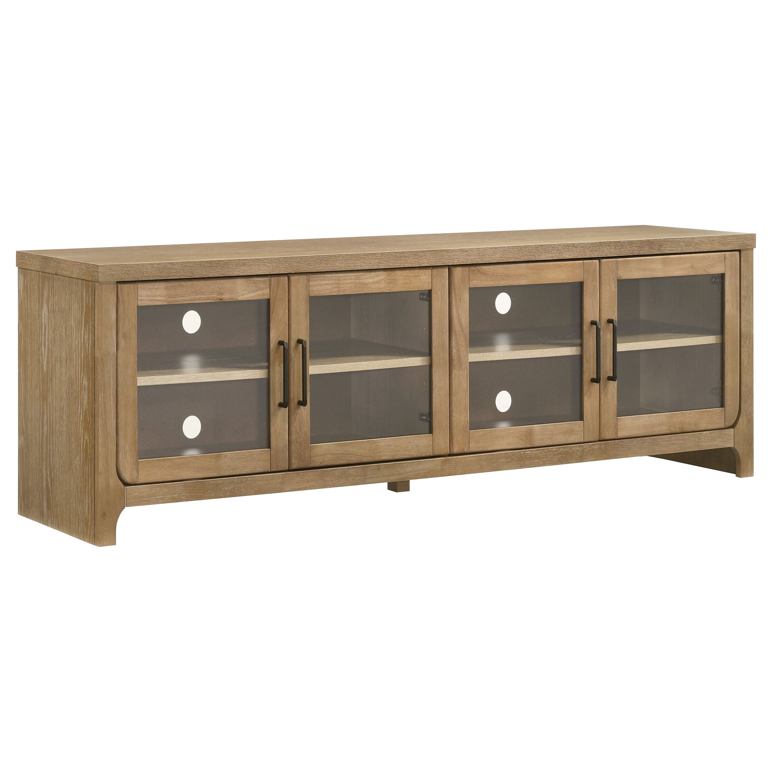 Brenham 79-inch 4-door TV Stand Media Console Washed Oak — view 1