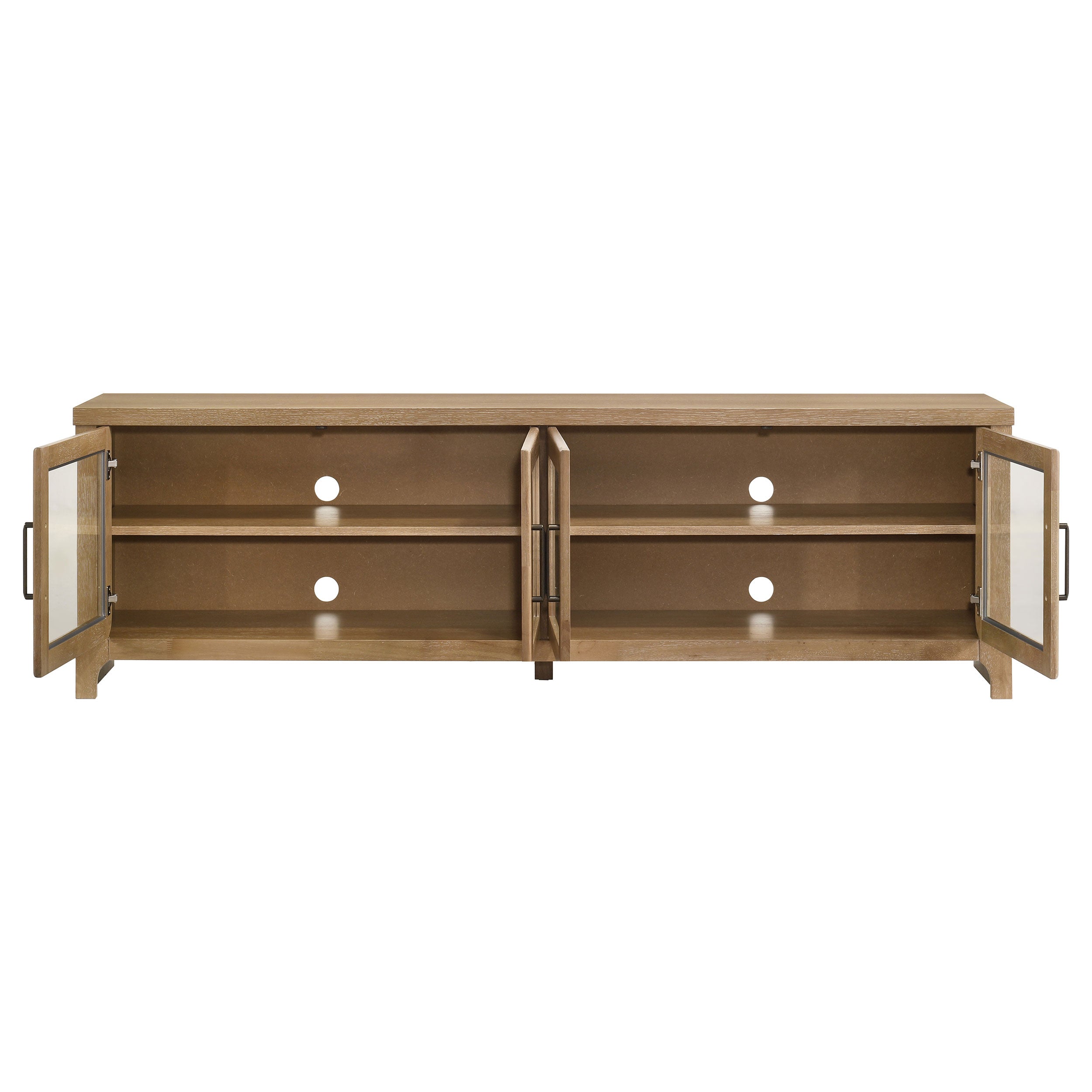 Brenham 79-inch 4-door TV Stand Media Console Washed Oak — view 5