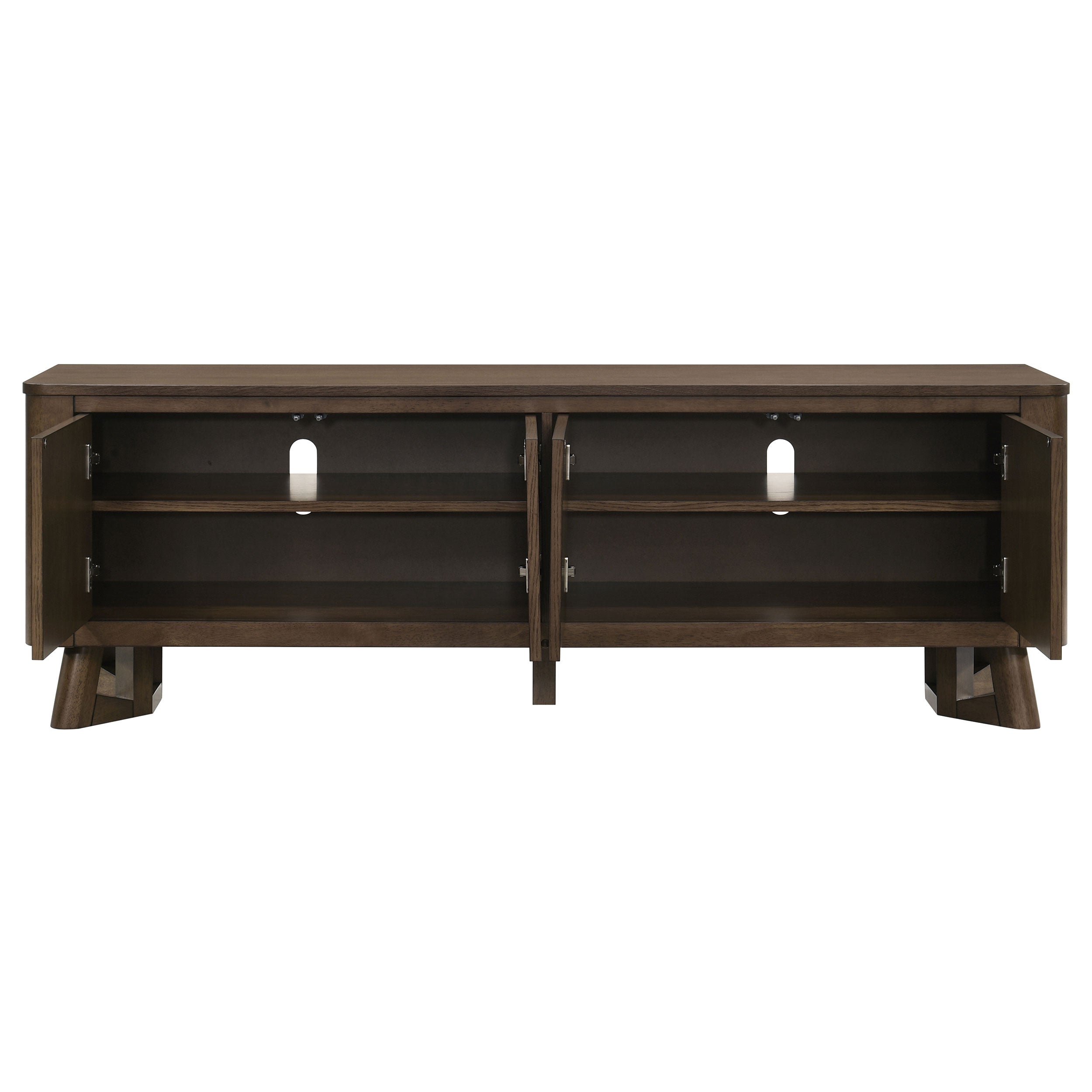 Trotter 71-inch 4-Door Wood TV Stand Media Console Brown — view 5