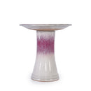 Birdbath For Patio, Garden - White / Pink