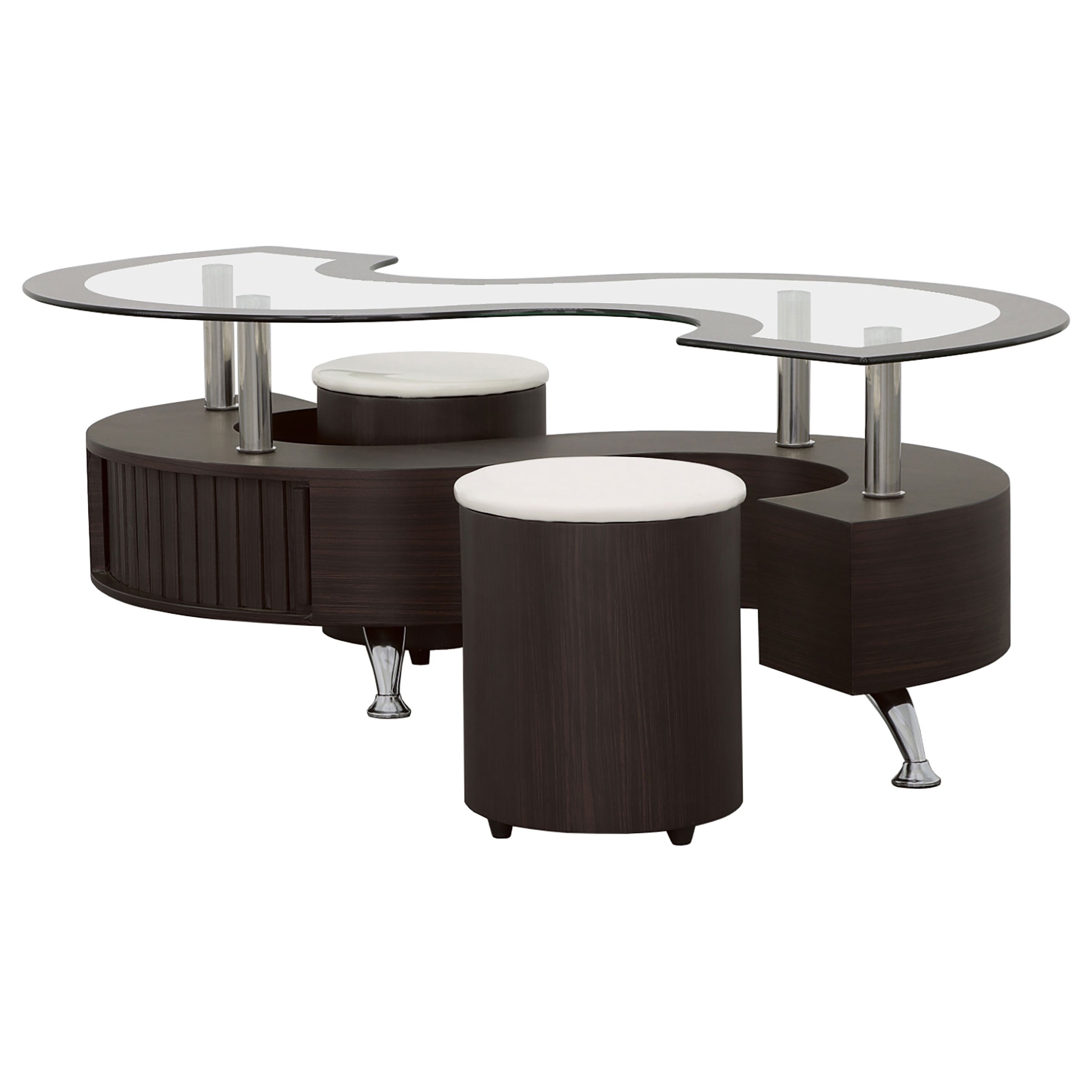 Buckley 3-piece Coffee Table and Stools Set Cappuccino — view 4