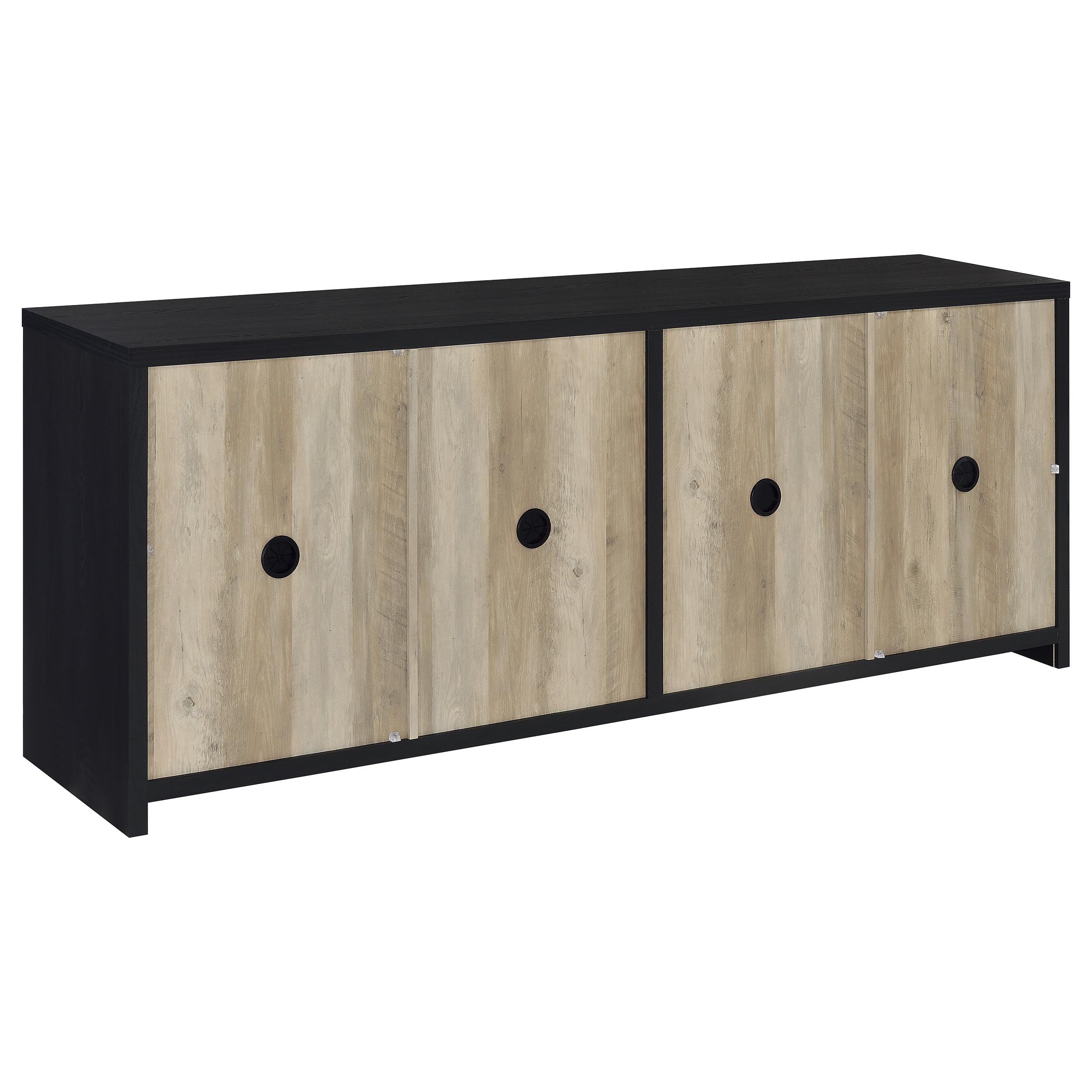 Denison 3-piece Entertainment Center 79-inch TV Stand Black — view 8