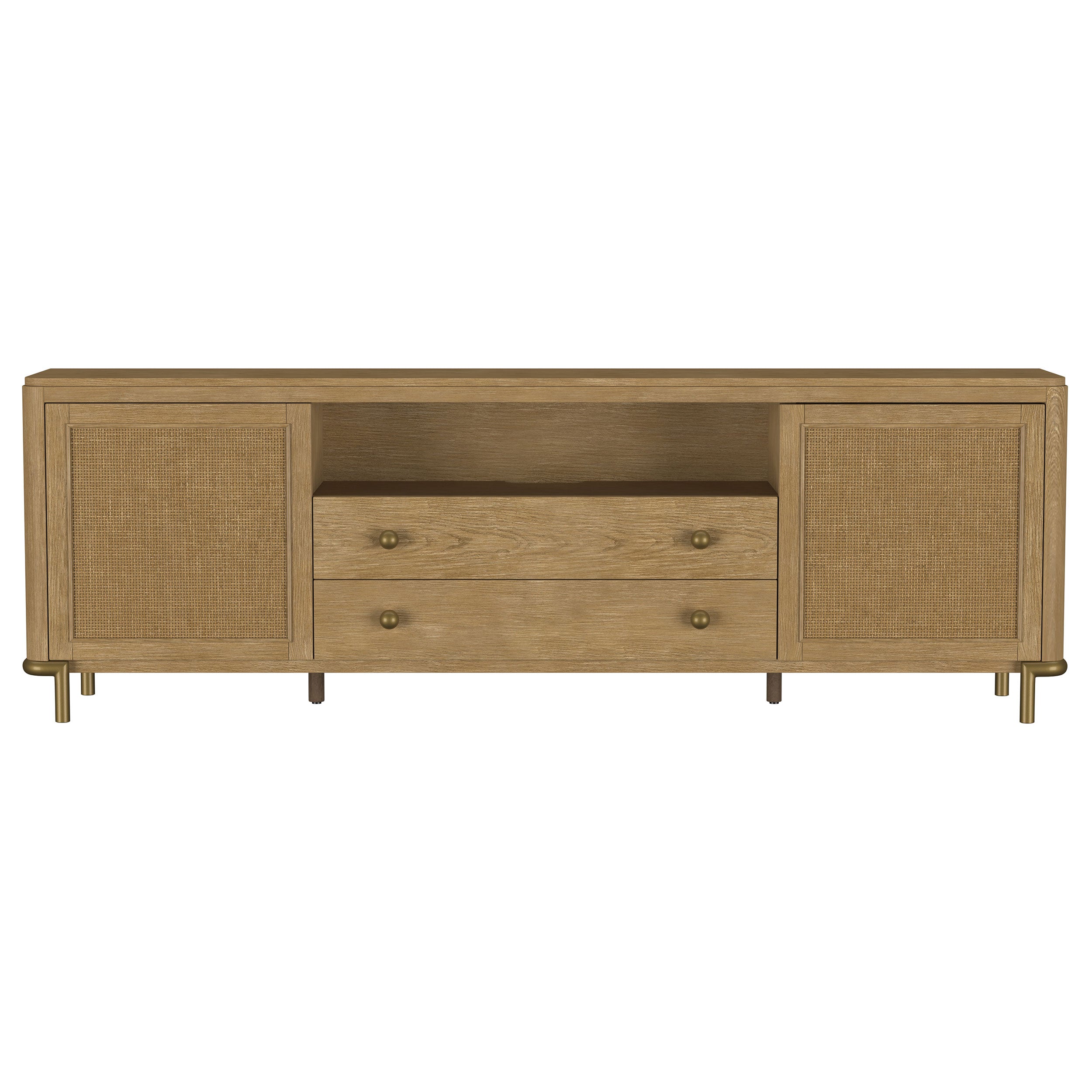Arini Rattan Cane 2-door TV Stand Media Console Sand Wash — view 4