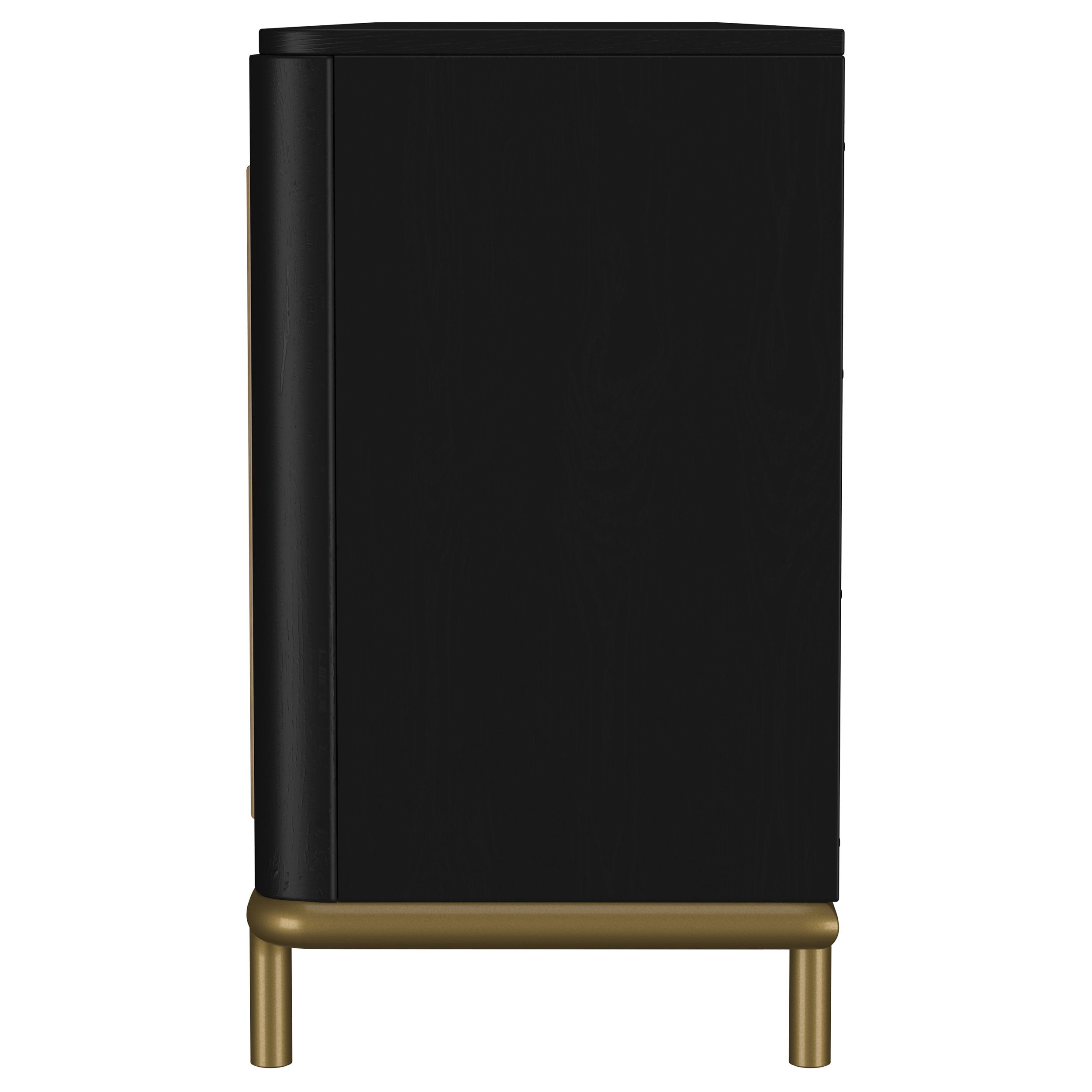 Arini Rattan Cane 2-door TV Stand Media Console Black — view 6