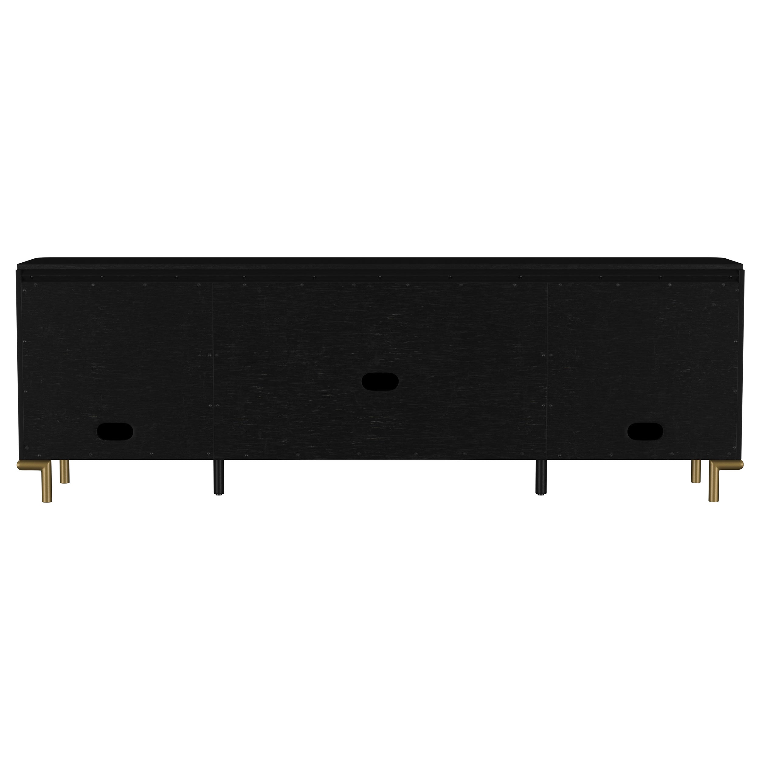 Arini Rattan Cane 2-door TV Stand Media Console Black — view 8