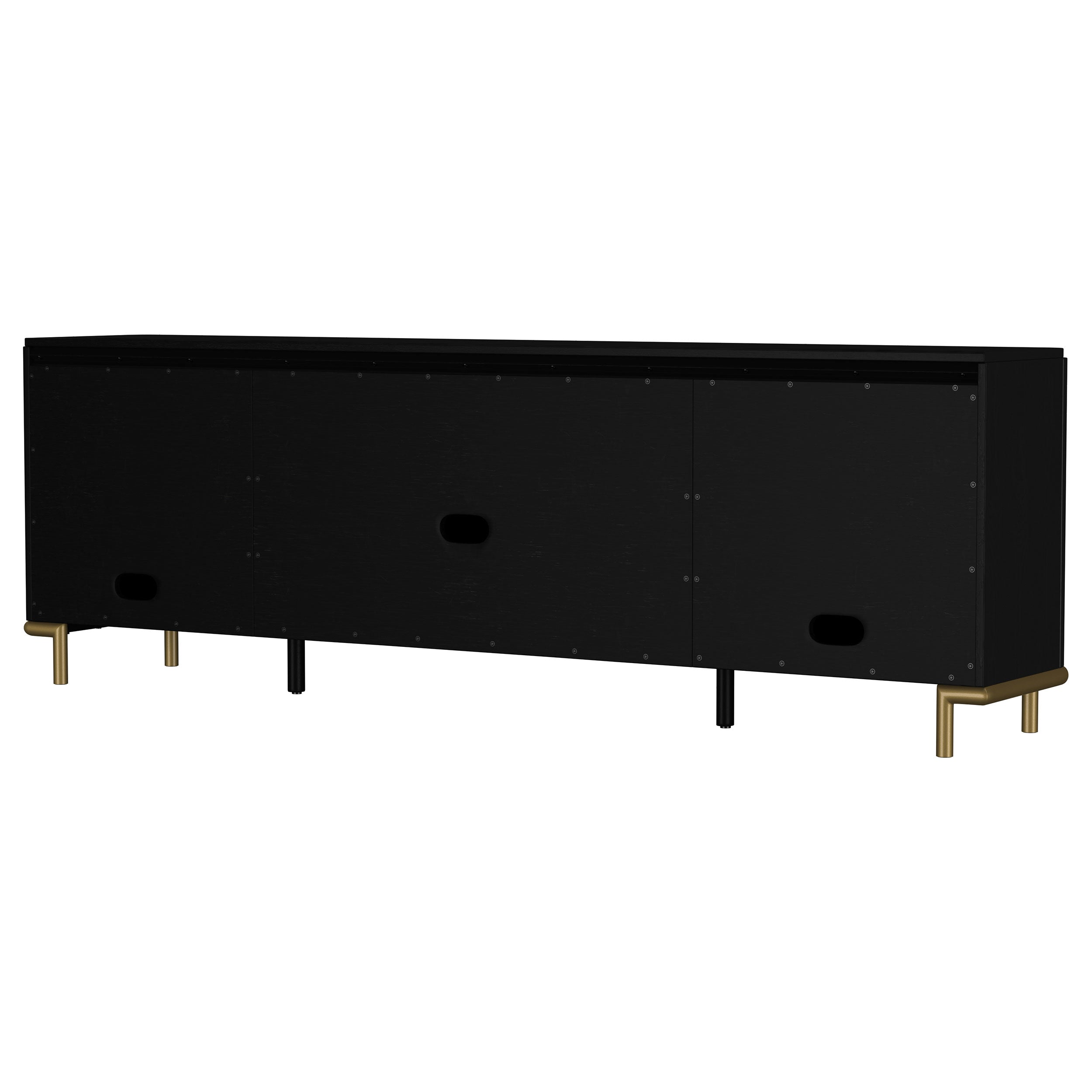 Arini Rattan Cane 2-door TV Stand Media Console Black — view 9