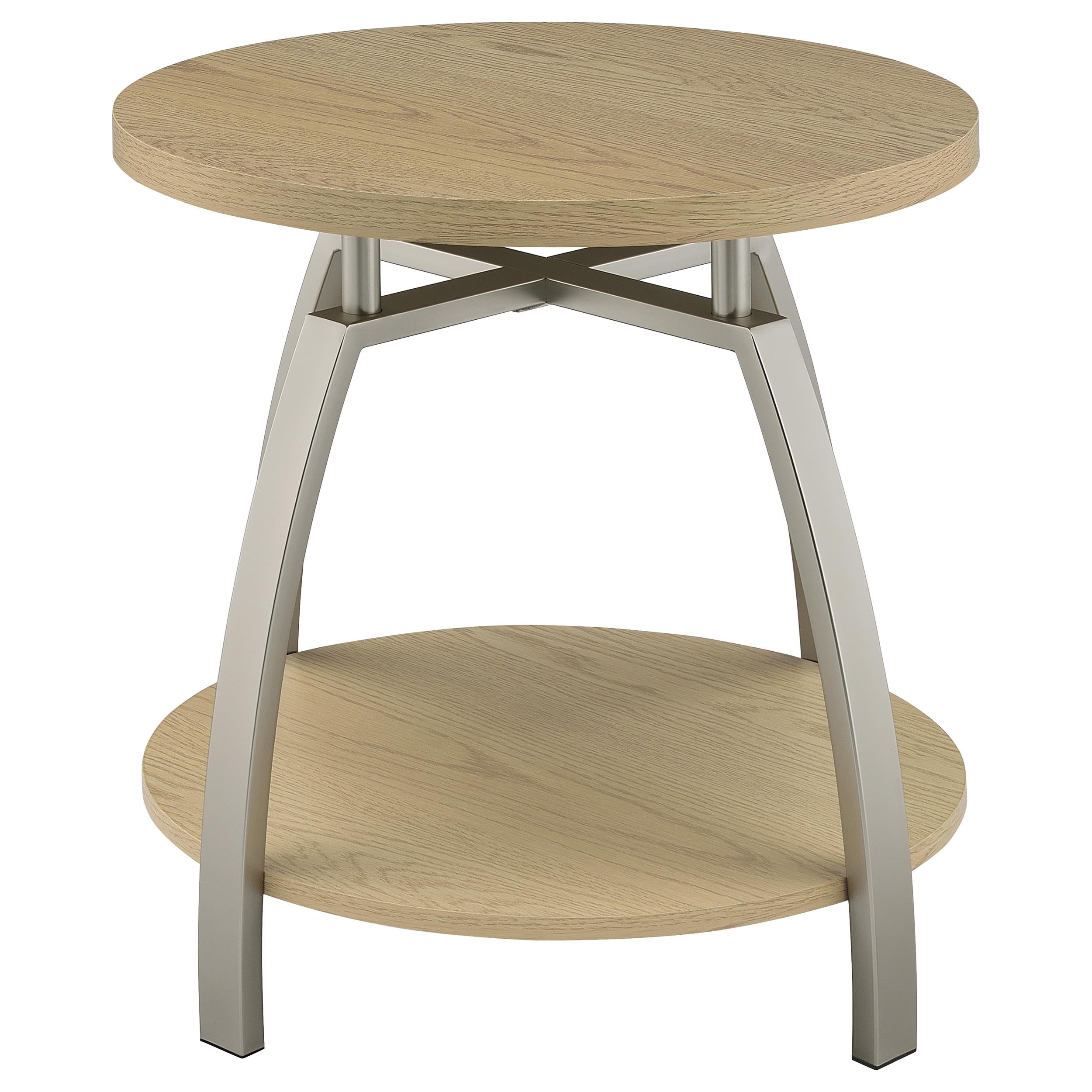 Dacre 3-piece Round Coffee and End Table Set Greige — view 4