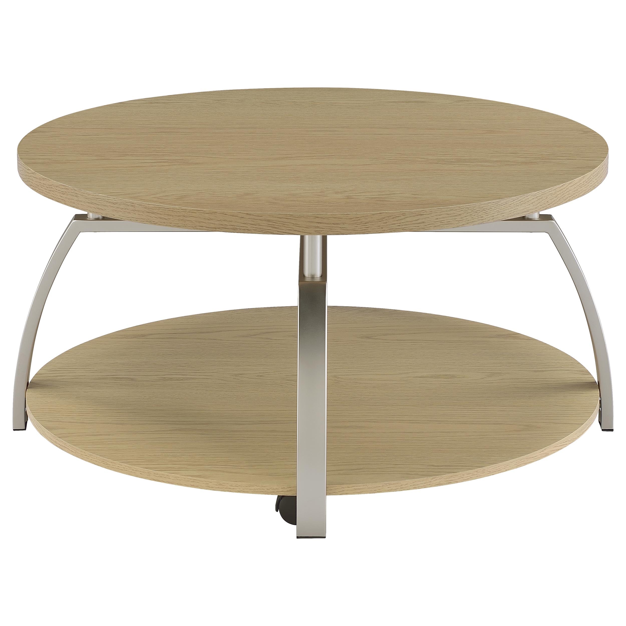 Dacre Round Engineered Wood Top Coffee Table Greige — view 7