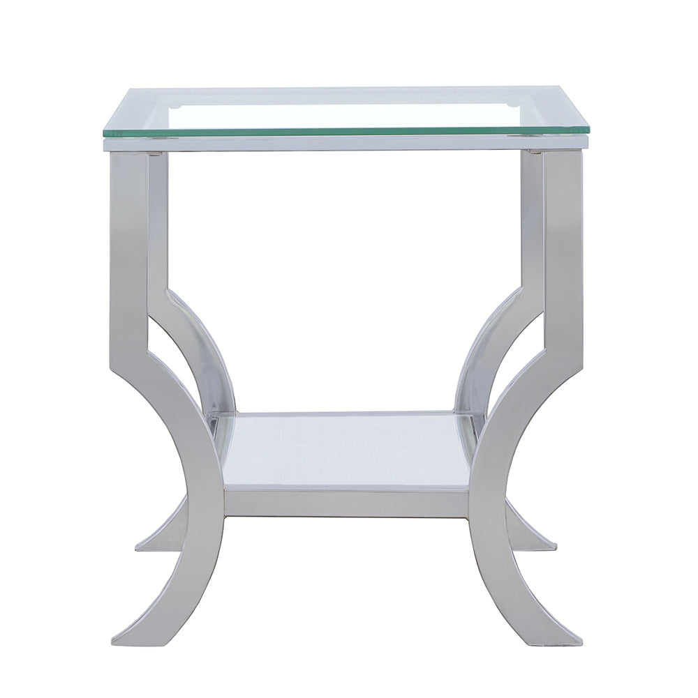 Saide Square Glass Top Side End Table Chrome — view 5