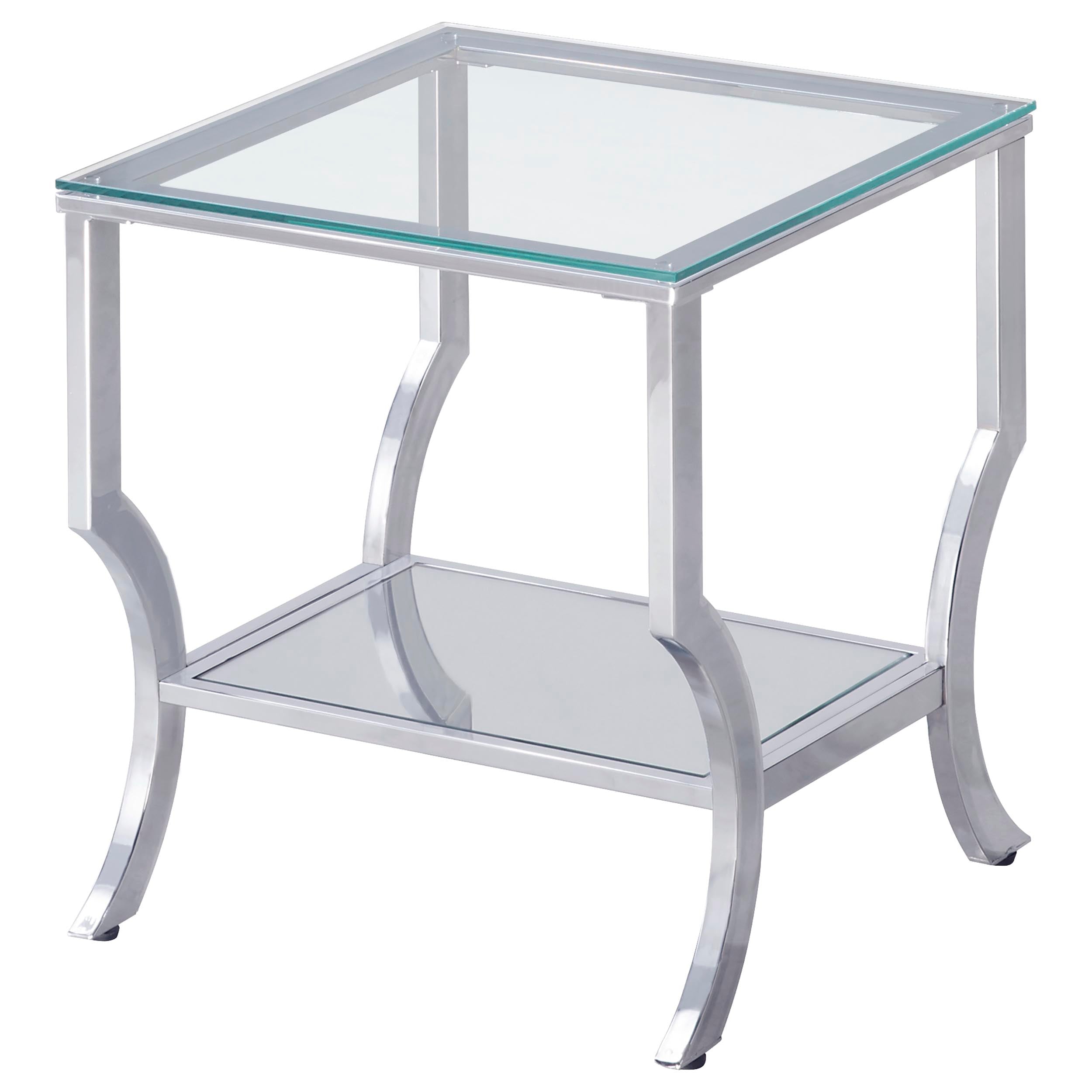 Saide 2-piece Glass Top Coffee and End Table Set Chrome — view 3