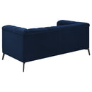 Chalet - Upholstered Tuxedo Arm Tufted Loveseat - Blue