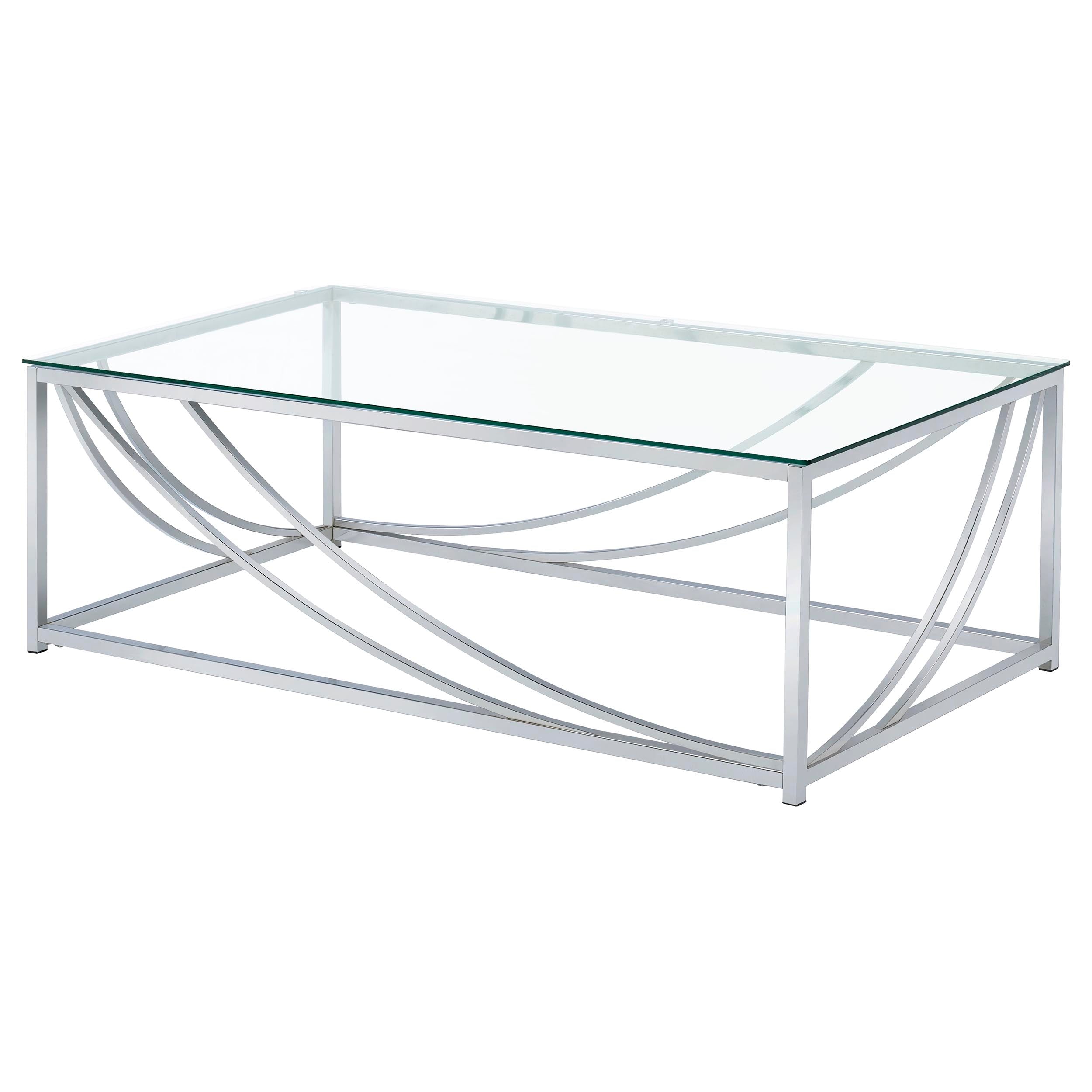 Lille 2-piece Glass Top Coffee And End Table Set Chrome — view 5