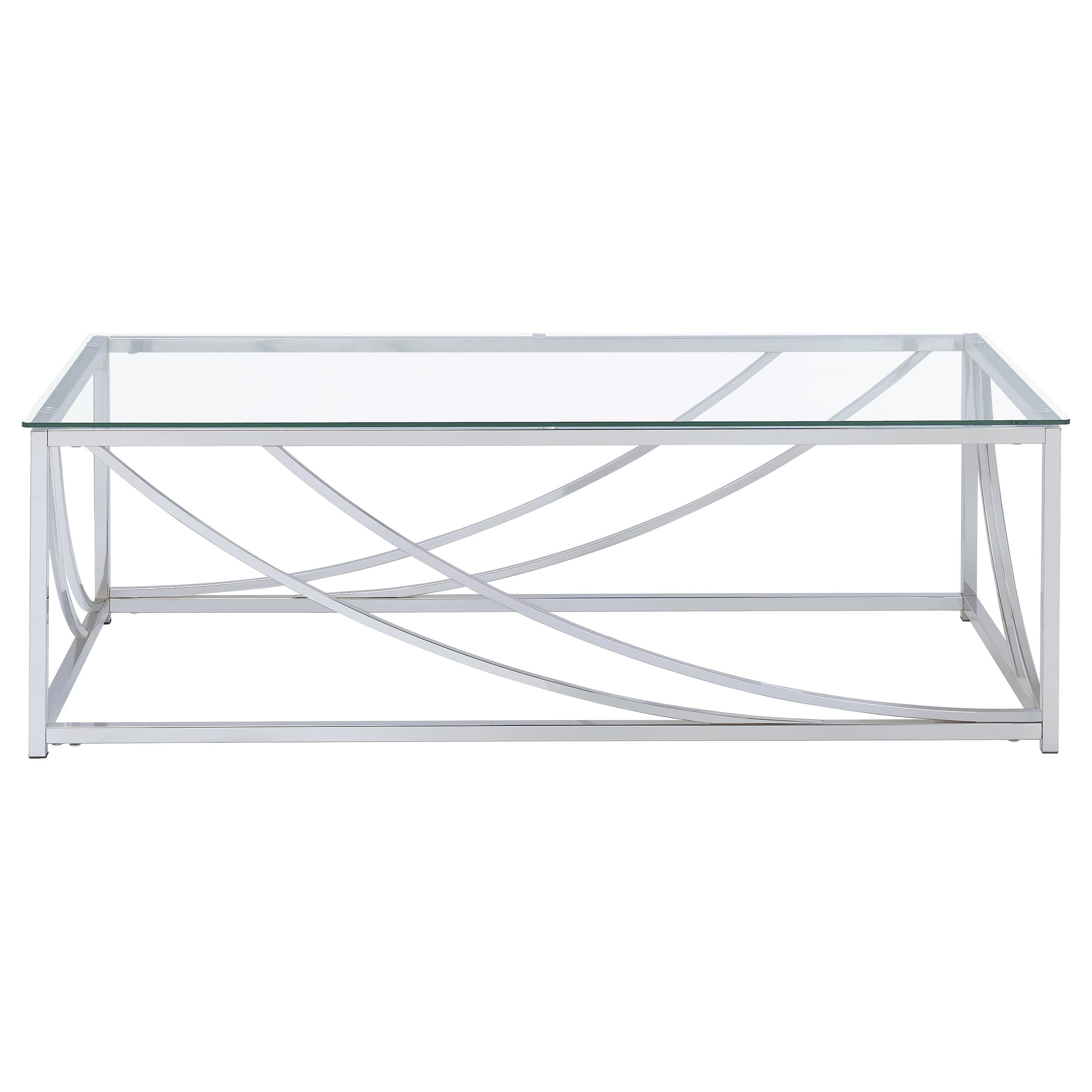 Lille 2-piece Glass Top Coffee And End Table Set Chrome — view 6