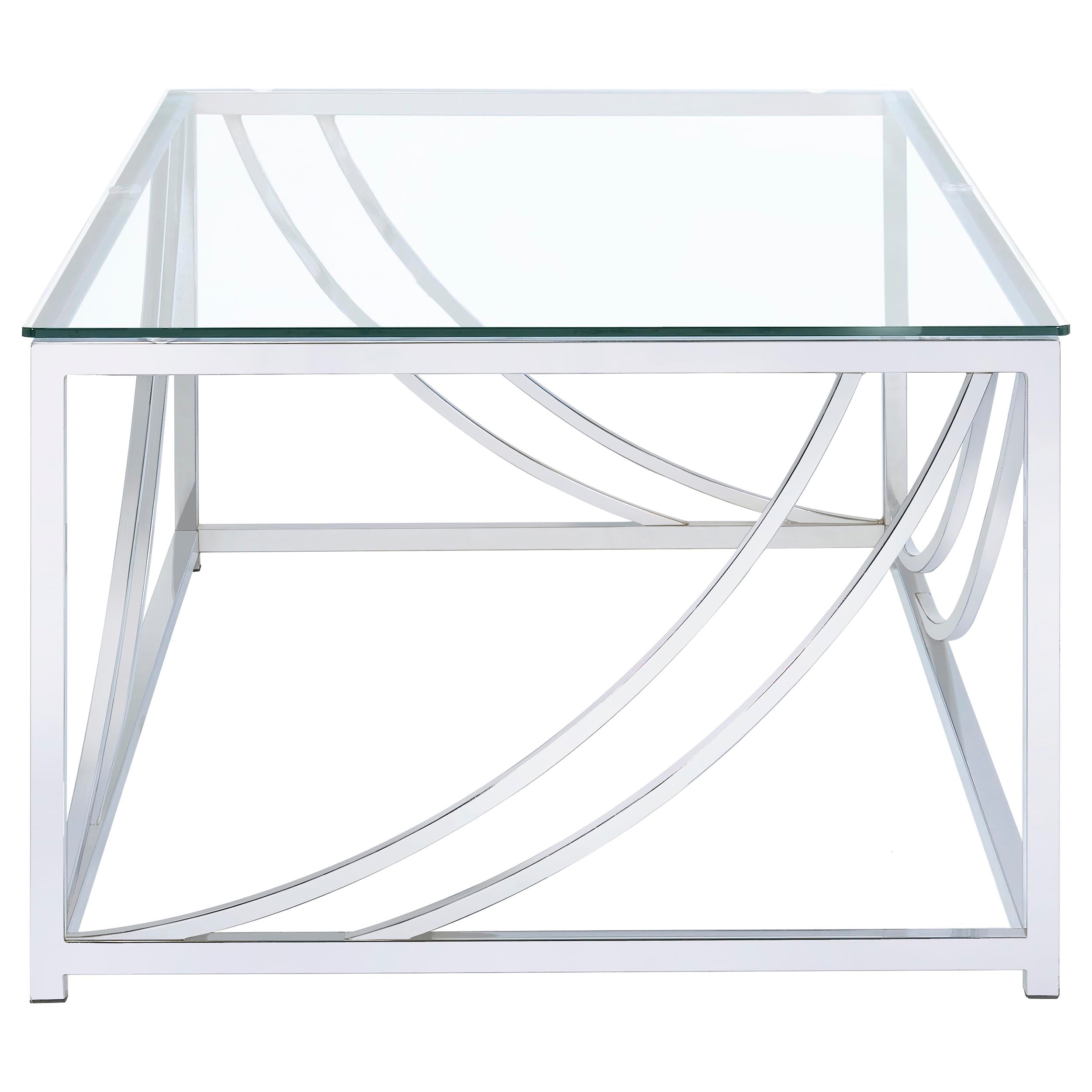 Lille 2-piece Glass Top Coffee And End Table Set Chrome — view 7