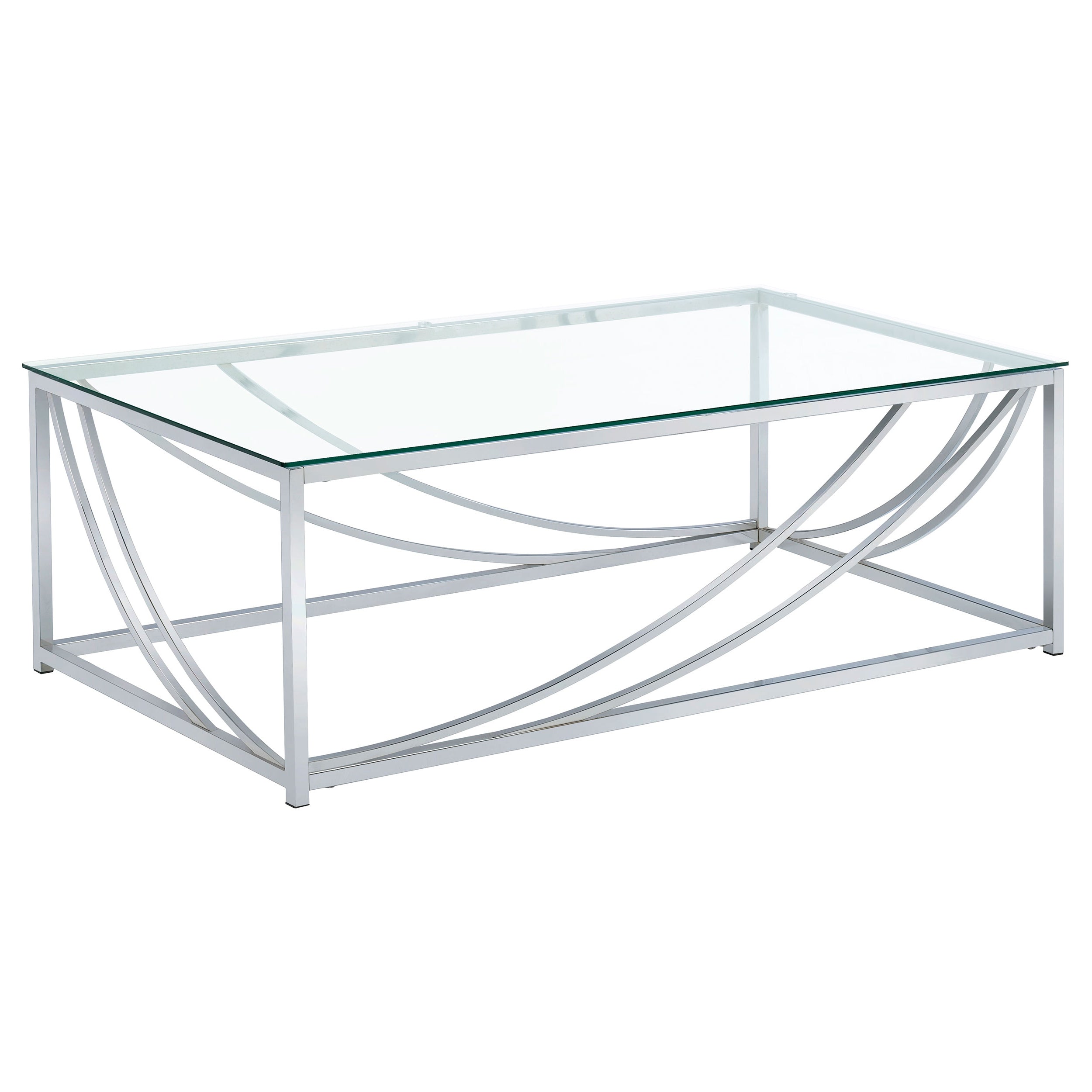 Lille Rectangular Glass Top Coffee Table Chrome — view 1