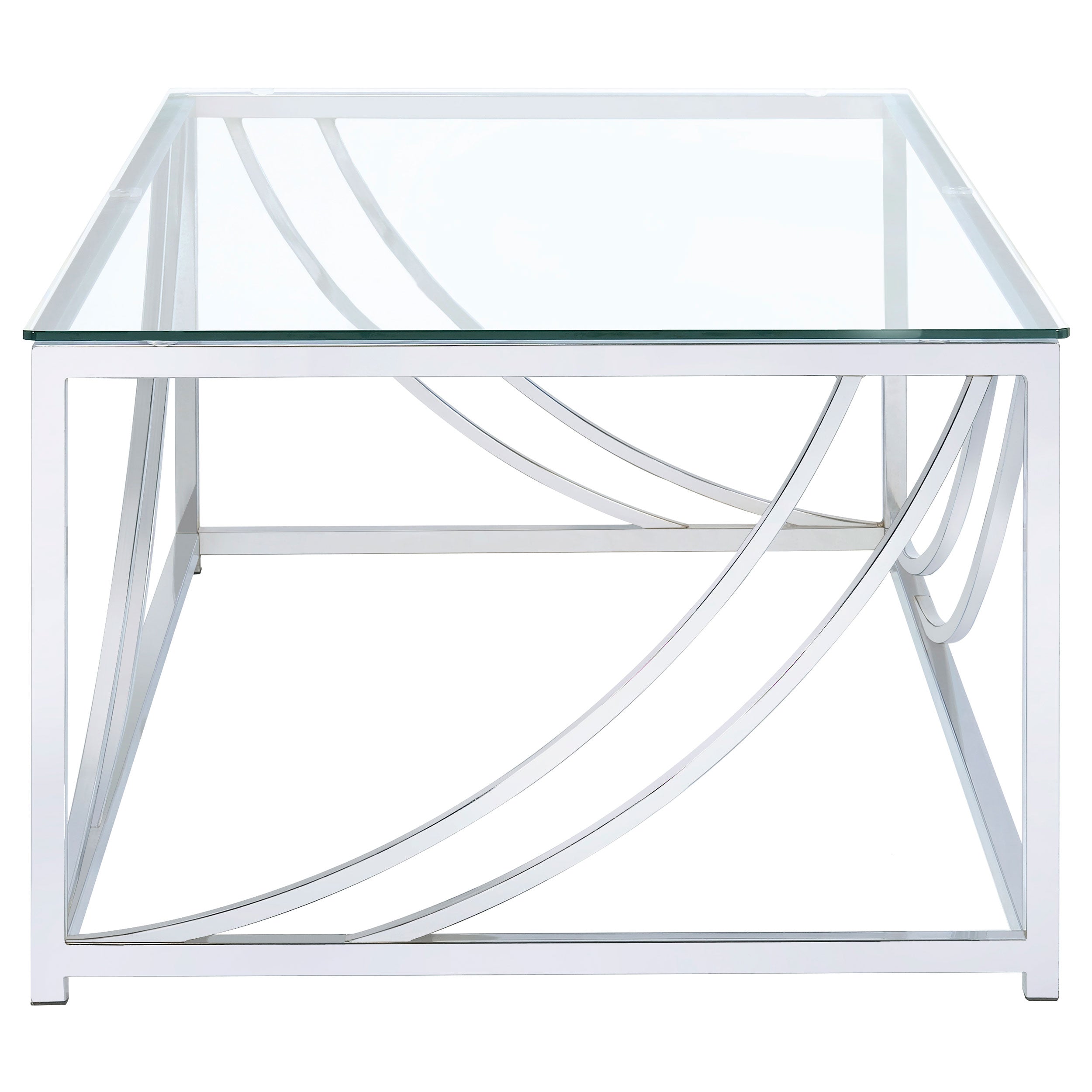 Lille Rectangular Glass Top Coffee Table Chrome — view 4