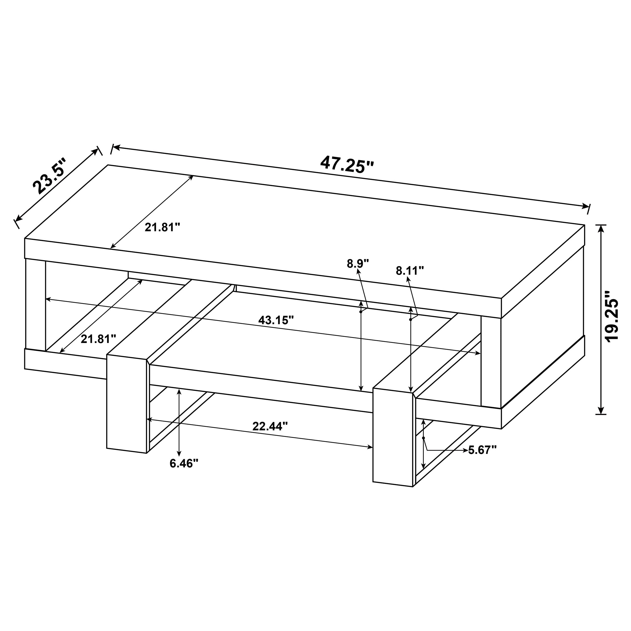Dinard Engineered Wood Cocktail Coffee Table Grey Driftwood — view 7