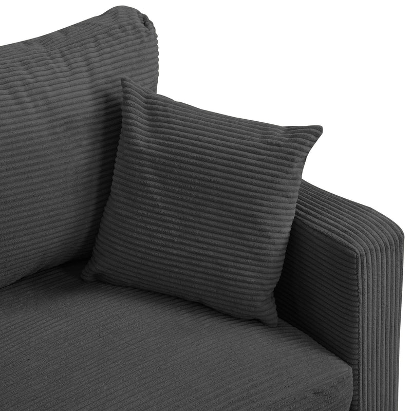 Modern Upholstered 2 Piece Sofa Set With 3 Seater And 2 Seater
